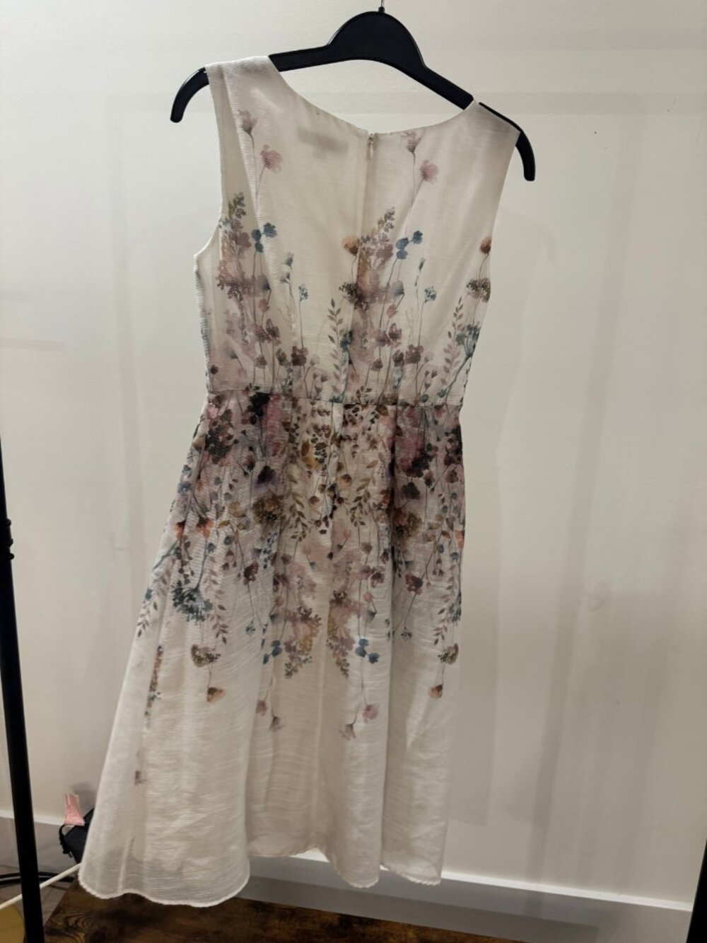 Vero Moda Floral Fit and Flare Midi Dress Ivory Watercolor Sleeveless Womens S